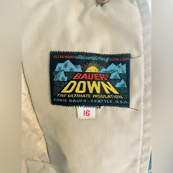 Vintage Women's Goose Down Jacket Coat Large Faux Fur Collar Eddie Bauer Seattle - Picture 7 of 8